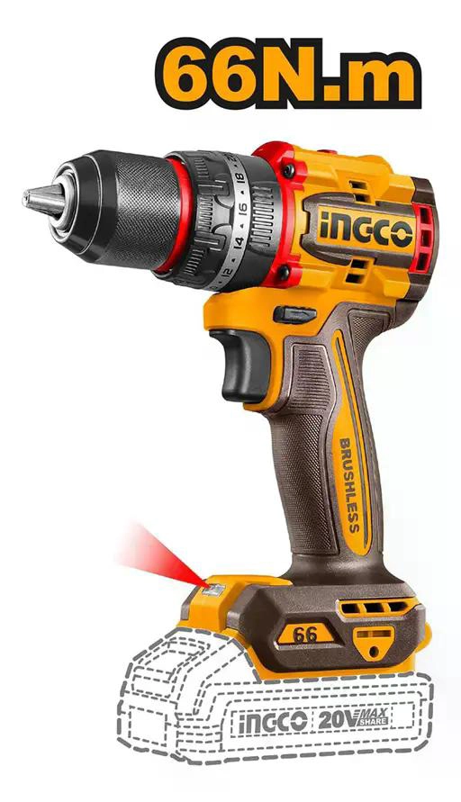 SET INGCO CKLI20275 ATORNILLADOR PERCUTOR Y LLAVE DE IMPACTO COLOR NARANJA CLARO 50HZ/60HZ - 3