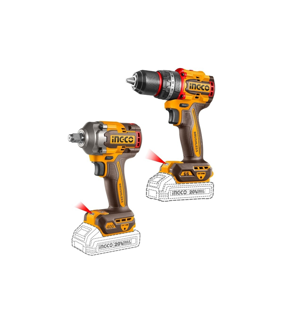 SET TALADRO PERCUTOR + LLAVE DE IMPACTO INGCO +ACC CKLI20275 - 5