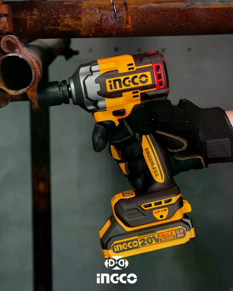 SET INGCO CKLI20275 ATORNILLADOR PERCUTOR Y LLAVE DE IMPACTO COLOR NARANJA CLARO 50HZ/60HZ - 5