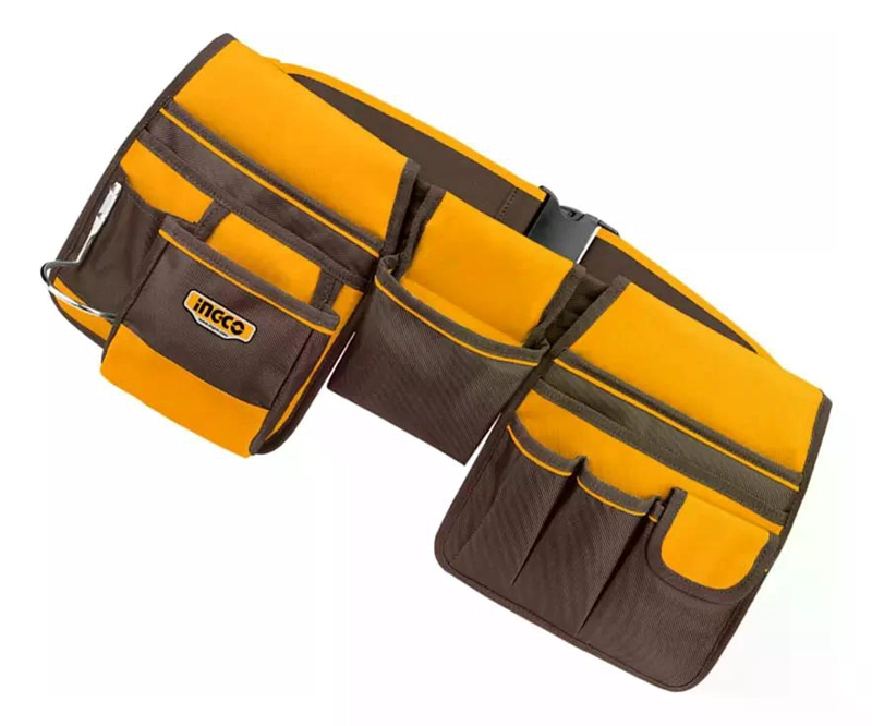 CINTURON PORTA HERRAMIENTAS 10 BOLSILLOS 10KG AJUSTABLE AMARILLO - 3