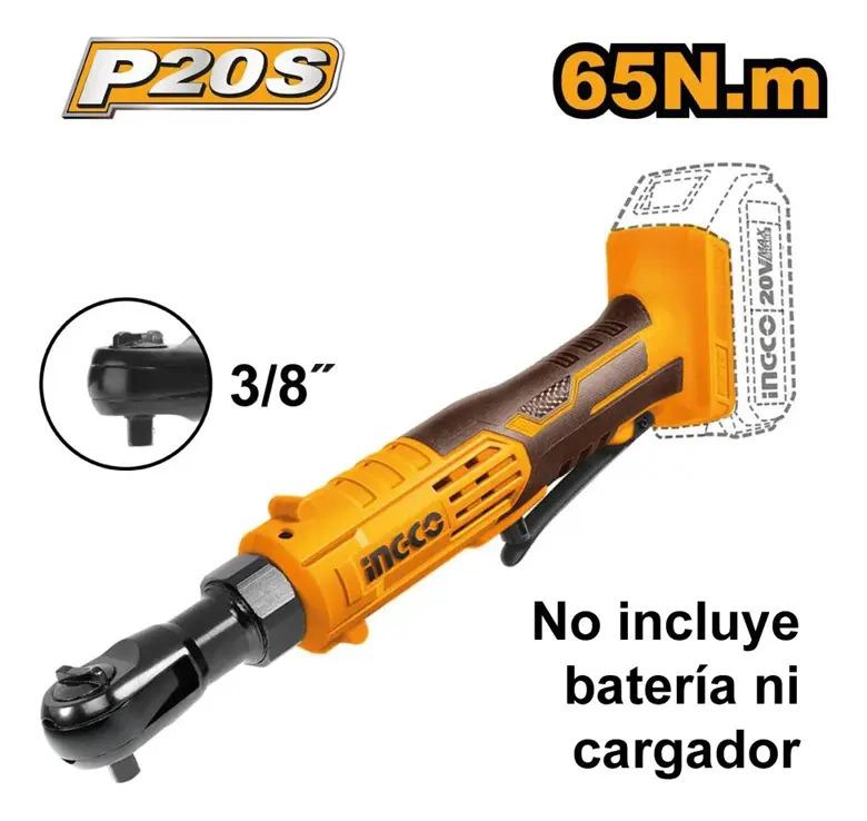 LLAVE CHICHARRA INALAMBRICA INGCO 20V 3/8 65 NM CDRLI2060151 MARRON OSCURO - 2
