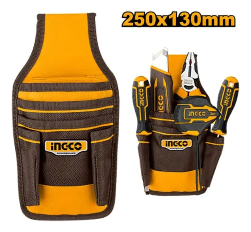INGCO HTBP040128 BOLSA COLETO PORTA HERRAMIENTAS 5 BOLSILLOS PARA CINTURON CARGA 5KG AMARILLO - 3
