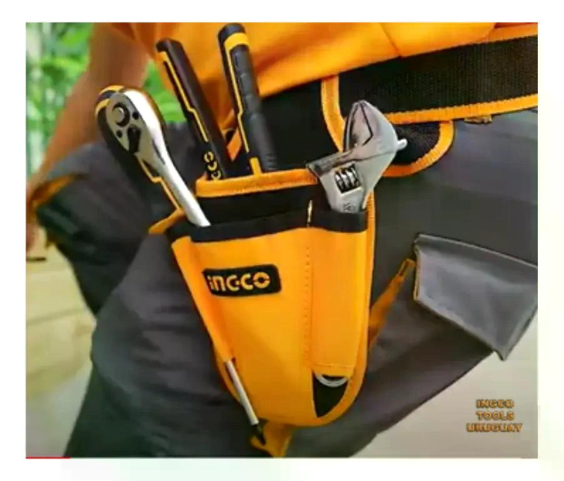 INGCO HTBP040128 BOLSA COLETO PORTA HERRAMIENTAS 5 BOLSILLOS PARA CINTURON CARGA 5KG AMARILLO - 4