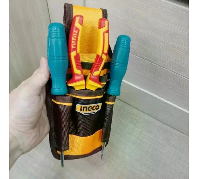 INGCO HTBP040128 BOLSA COLETO PORTA HERRAMIENTAS 5 BOLSILLOS PARA CINTURON CARGA 5KG AMARILLO - 6