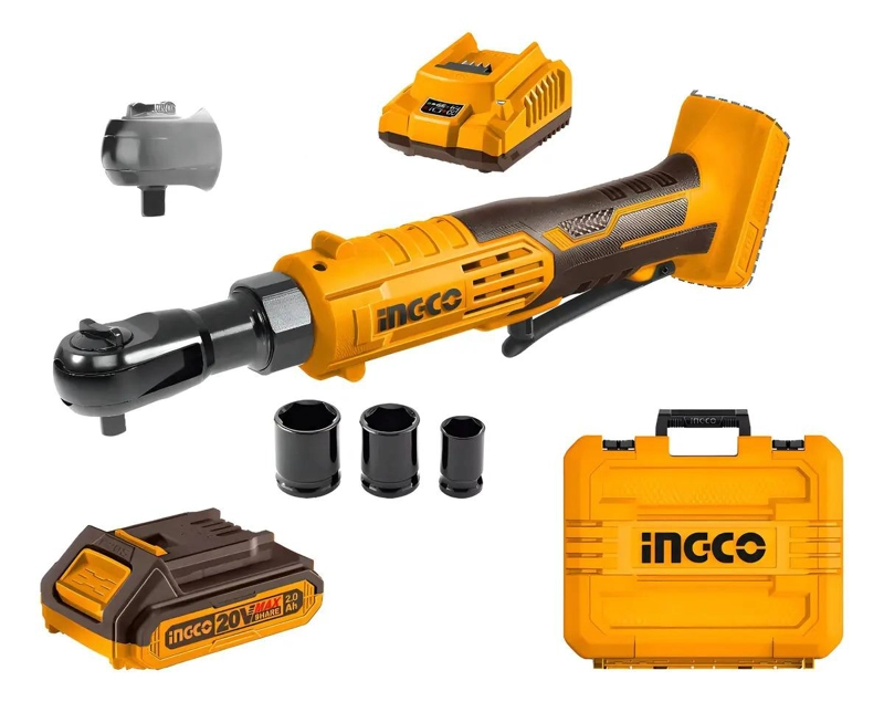 LLAVE CRIQUET A BATERIA 20V P20S INGCO CON BATERIA CARGADOR AMARILLO - 1