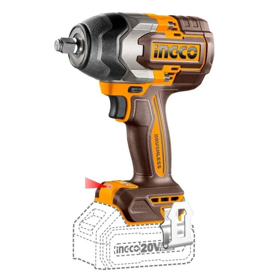 LLAVE PISTOLA IMPACTO INGCO BL 1/2 20V 850NM 2BAT CIWLI2085 - 4