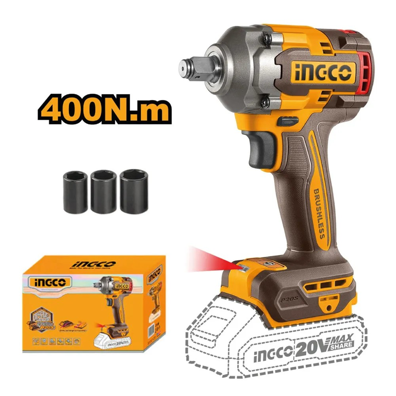 PISTOLA LLAVE DE IMPACTO BL 20V 400 NM 1/2 INGCO CIWLI20401 - 1
