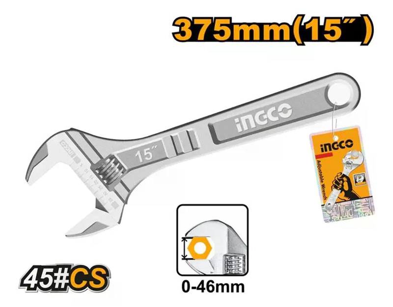 LLAVE AJUSTABLE 0-46MM 15´´ INGCO HADW131152 - 5