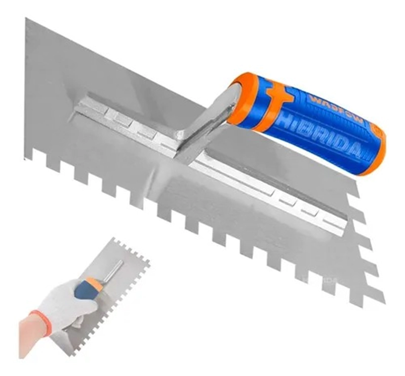 ESPATULA PARA YESO LLANA DENTADA WADFOW EMPASTE 280X120 MM - 2