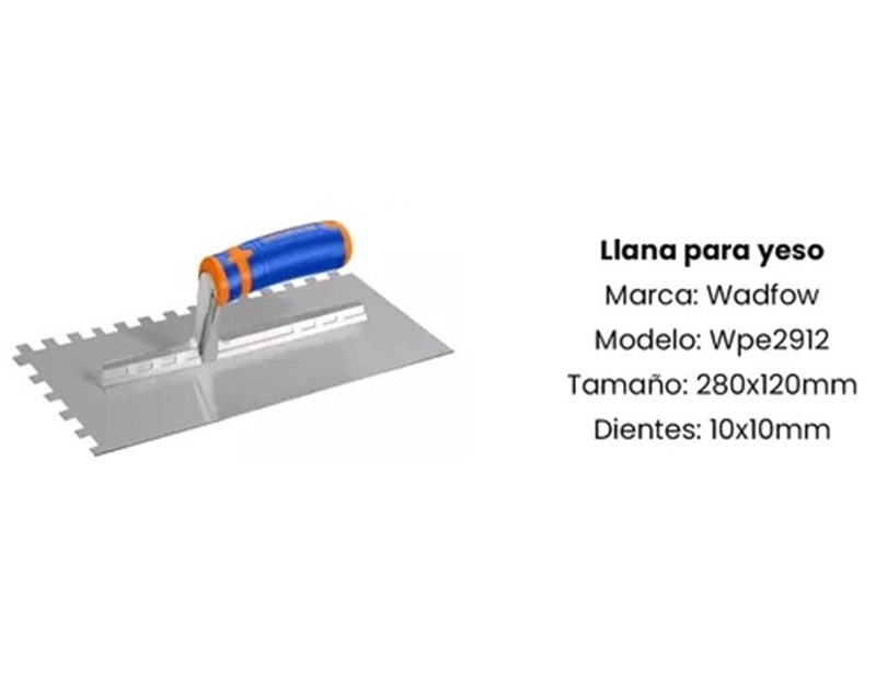ESPATULA PARA YESO LLANA DENTADA WADFOW EMPASTE 280X120 MM - 4