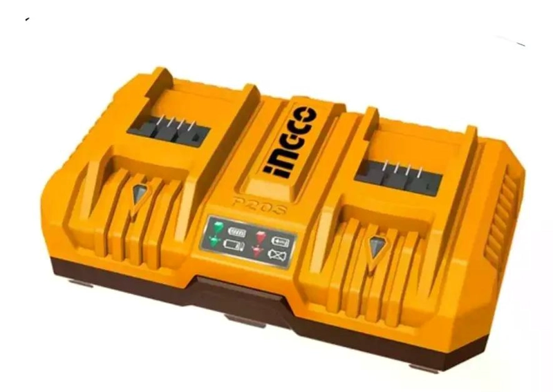 CARGADOR DOBLE DE BATERIAS RAPIDO 20V 2, 4, 5 AH INGCO - 4