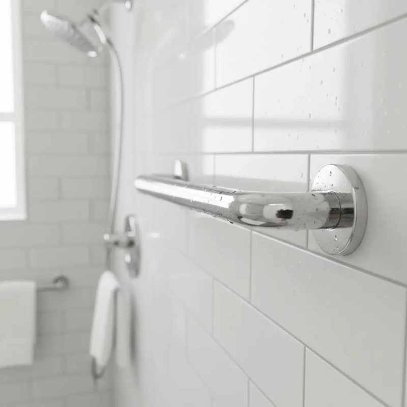 BARRA SEGURIDAD RECTA DUCHA BAÑO 60 CM X 3,2 CM INOXIDABLE PLATEADO - 4