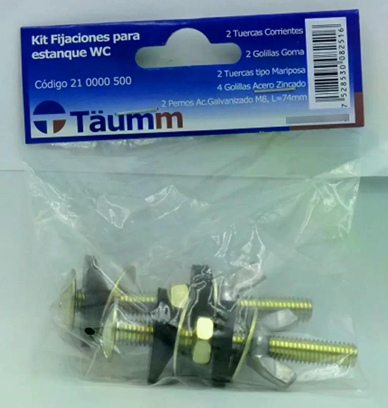 KIT FIJACIONES PARA ESTANQUE WC TAUMM TORNILLOS FIJACION - 4