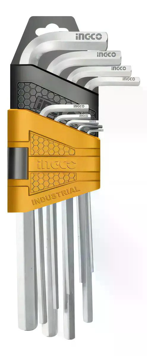 JUEGO 9 LLAVES ALLEN LARGA CROMO 1.5 - 10MM INGCO HHK11091 - 2