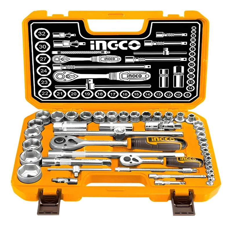 DADOS DE 44 PZAS CON MATRACA HKTS42441 INGCO NARANJA - 1