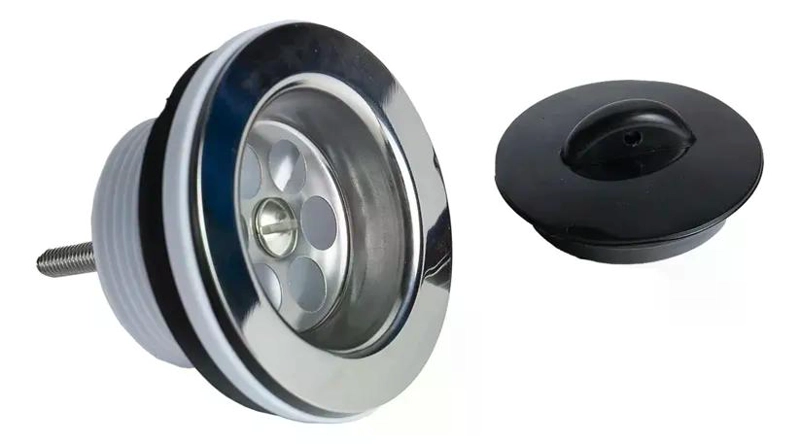 DESAGUE PLASTICO 1 1/2 BORDE CROMADO TAUMM GRIS - 3