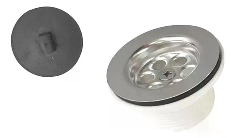 DESAGUE PLASTICO 1 1/2 BORDE CROMADO TAUMM GRIS - 6