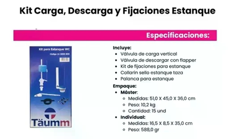 KIT PARA ESTANQUE WC - 5