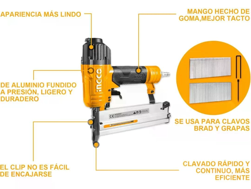 INGCO ACN50401 CLAVADORA NEUMATICA 100 GRAPAS - 4