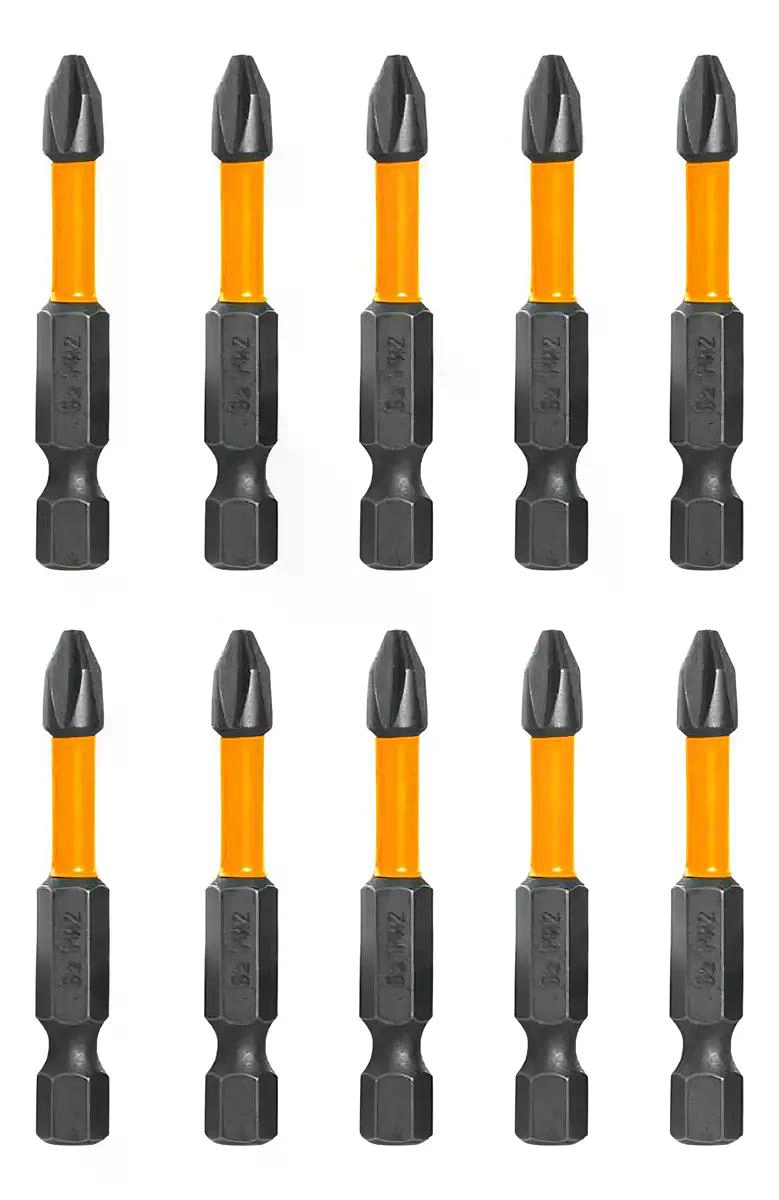 SET 10 PUNTAS IMPACTO DESTORNILLADOR PH2 50MM IMANTADA INGCO - 3