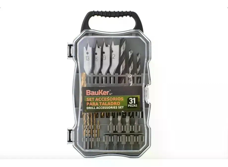 SET DE BROCAS Y ACCESORIOS 31 UNIDADES BAUKER - 1