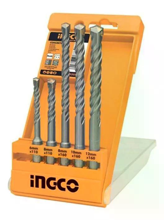 SET BROCAS SDS PLUS PARA CONCRETO 5 PIEZAS INDUSTRIAL 6-12MM - 1