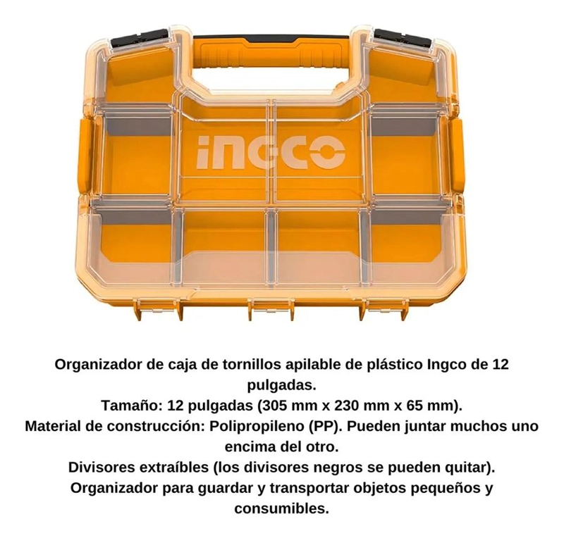ORGANIZADOR PLASTICO 12 PULGADAS 305X230X65  APILABLE INGCO - 3
