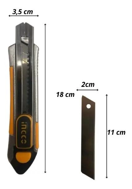 CORTA CARTON CUCHILLO CARTONERO 18MM X 100MM INGCO HKNS1808 - 3