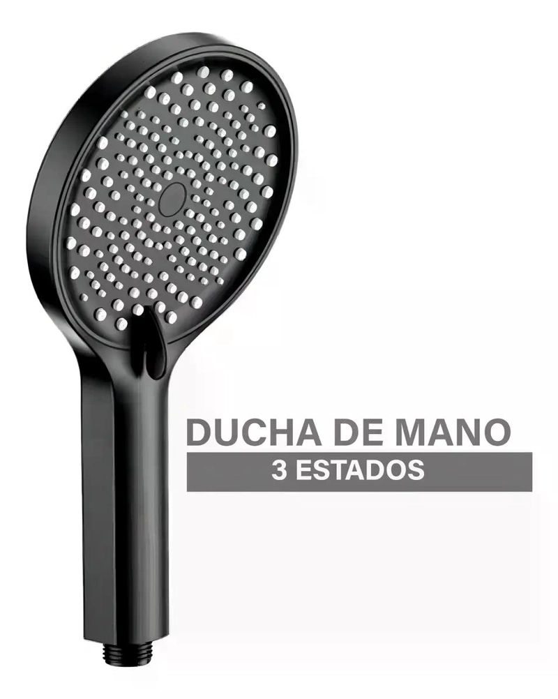 COLUMNA DUCHA NEGRA PLATO 25CM MANERAL MONOMANDO NOTTE TAUMM - 5