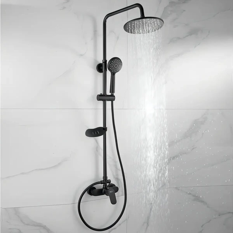 COLUMNA DUCHA NEGRA PLATO 25CM MANERAL MONOMANDO NOTTE TAUMM - 8