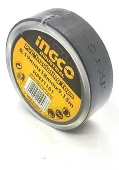 CINTA AISLADORA PVC NEGRA ANCHO 18MM INGCO HPET1101 COLOR NEGRO - 7