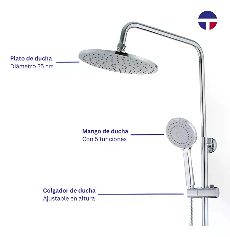 COLUMNA DUCHA CIRCULAR CON MONOMANDO DUCHA - 2