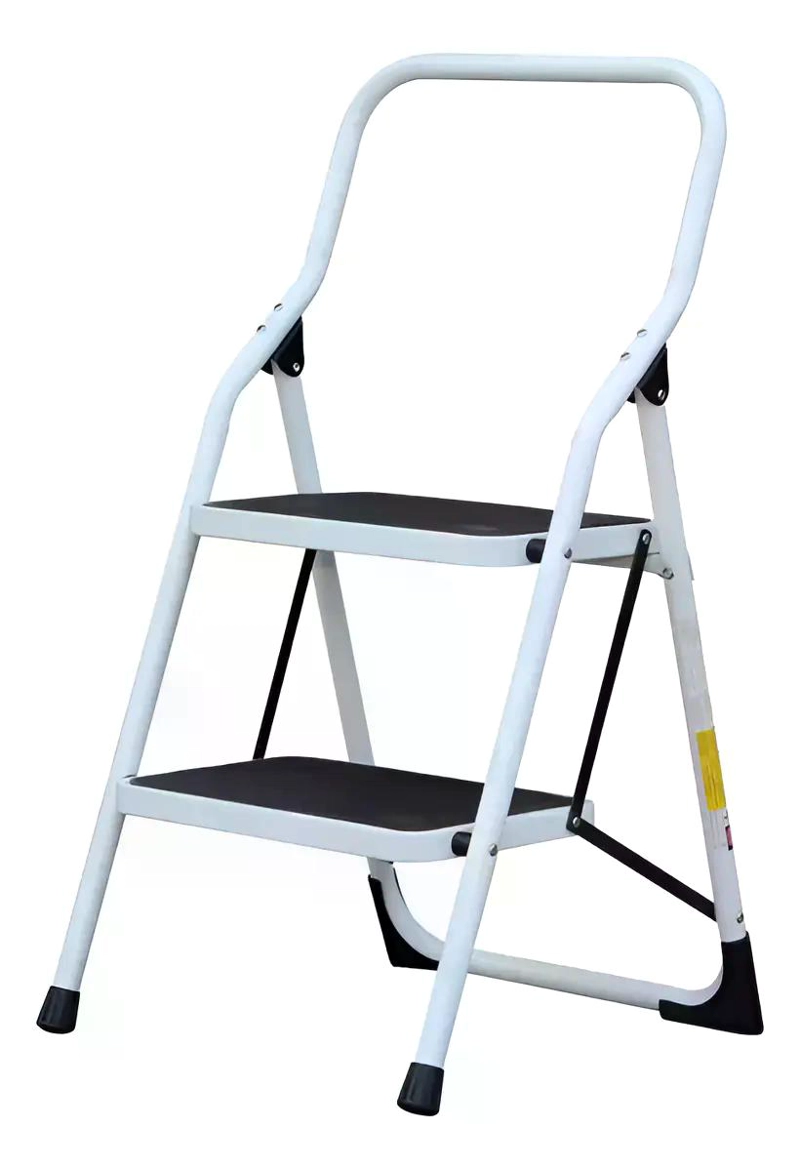 ESCALERA DE TIJERA METALICA 2 PELDAÑOS MIRLO 902 PLEGABLE BLANCO - 1