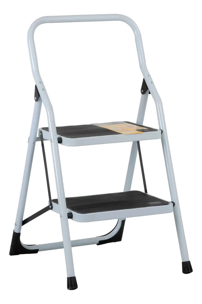 ESCALERA DE TIJERA METALICA 2 PELDAÑOS MIRLO 902 PLEGABLE BLANCO - 2