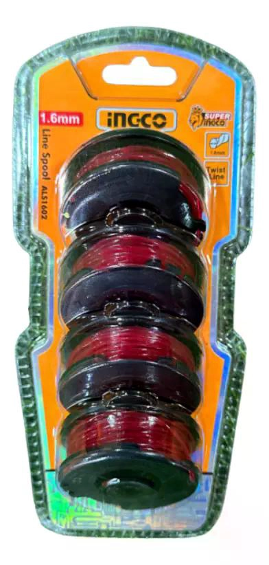 SET 4 CARRETEL HILO TANZA INGCO BORDEADO ORILLADORA 1.6MMX5M NEGRO ROJO - 4
