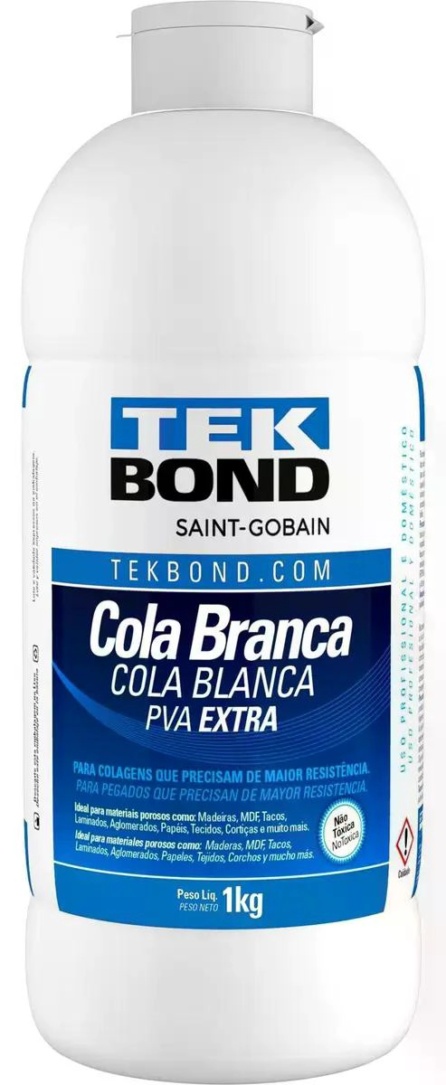 PEGAMENTO PVA BLANCO TEKBOND 1 KG PARA MADERA PAPEL MDF - 2