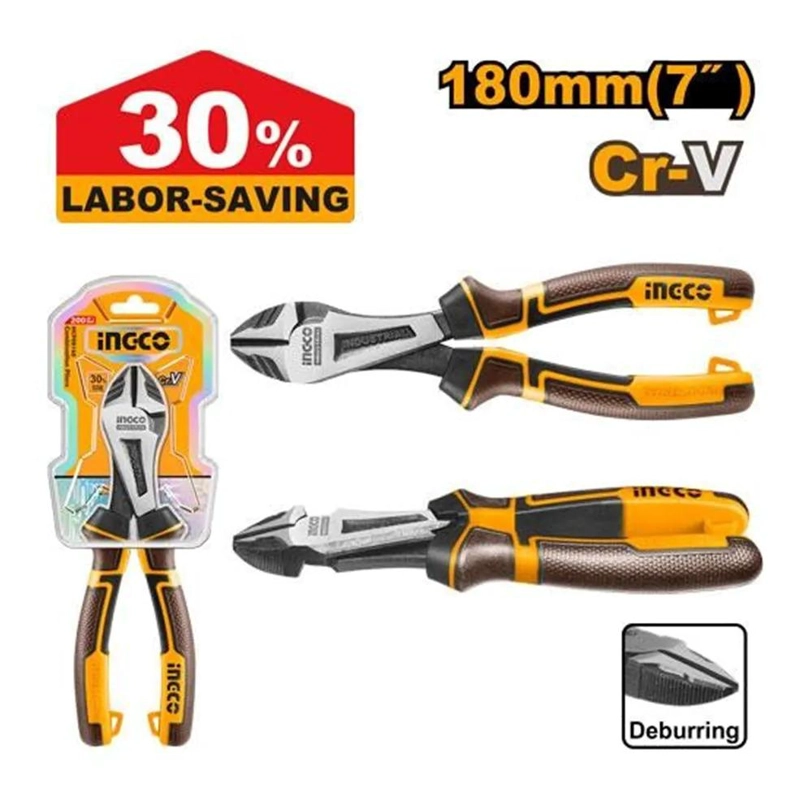ALICATE CORTE DIAGONAL 180MM/7 INDUSTRIAL INGCO HHHDCP28180 NEGRO - 2