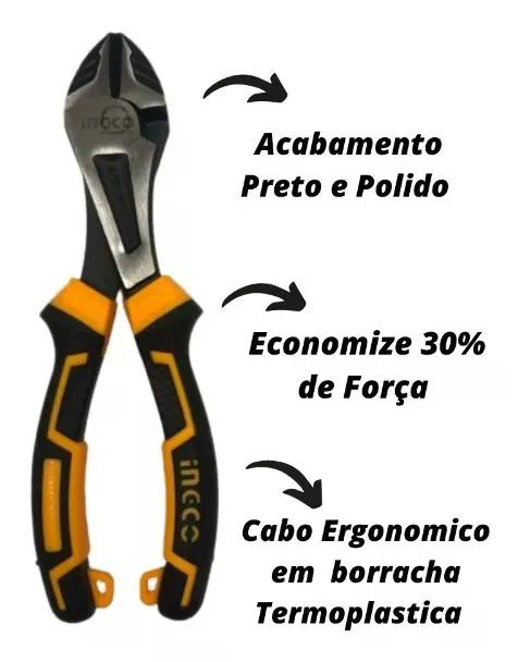 ALICATE CORTE DIAGONAL 180MM/7 INDUSTRIAL INGCO HHHDCP28180 NEGRO - 9