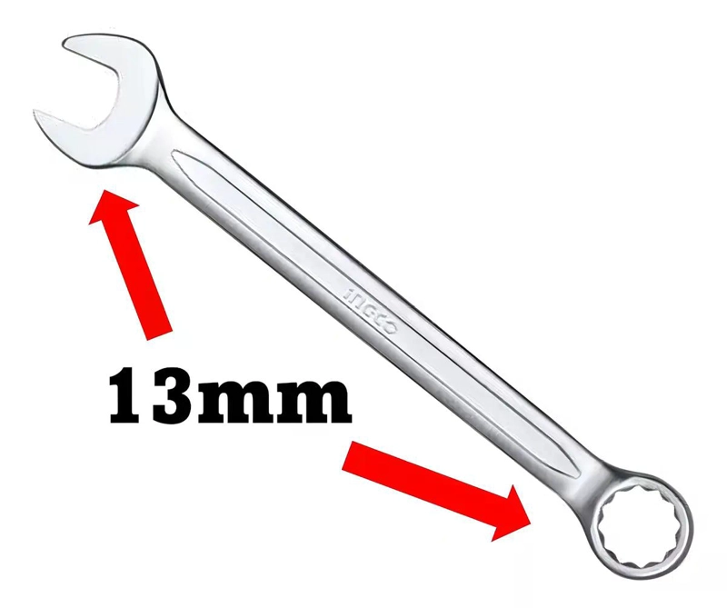 LLAVE COMBINADA INGCO HCSPA131 CR-V DE ACERO DE 13 MM CROMADO - 4