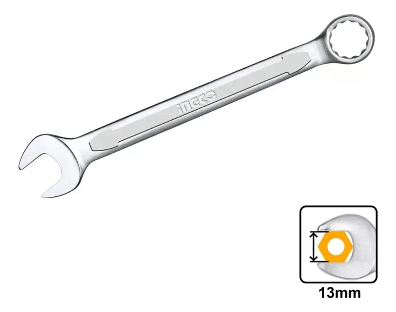LLAVE COMBINADA INGCO HCSPA131 CR-V DE ACERO DE 13 MM CROMADO - 6