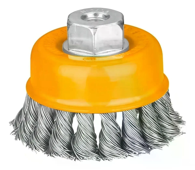 ESCOBILLA GRATA COPA TRENZADA TORCIDA METAL M14 75MM INGCO UNICO COLOR - 1