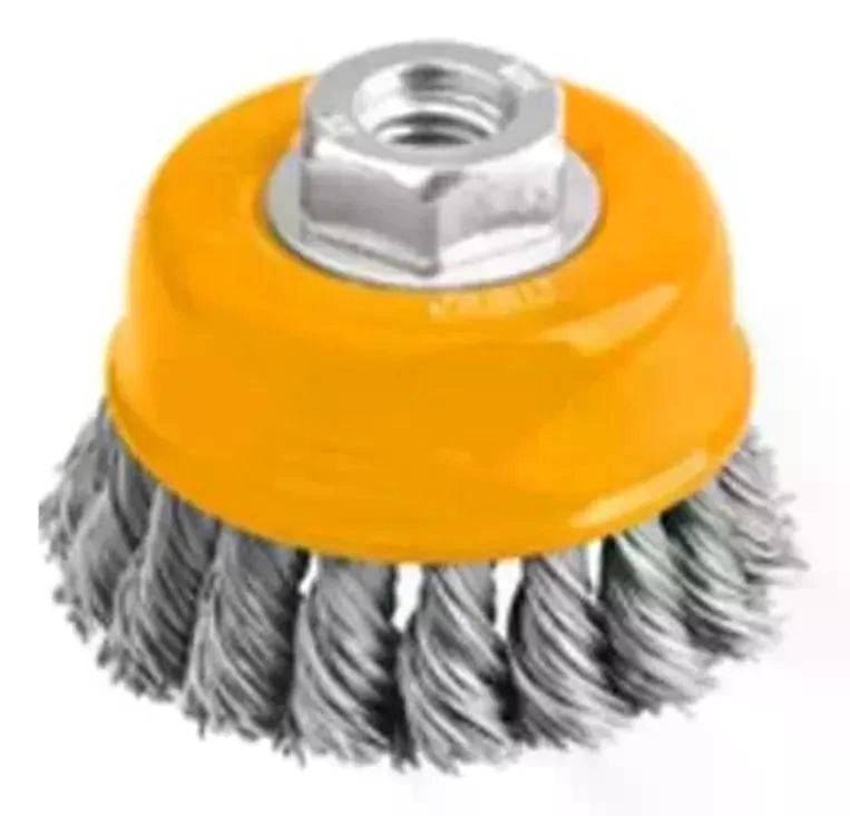 ESCOBILLA GRATA COPA TRENZADA TORCIDA METAL M14 75MM INGCO UNICO COLOR - 4