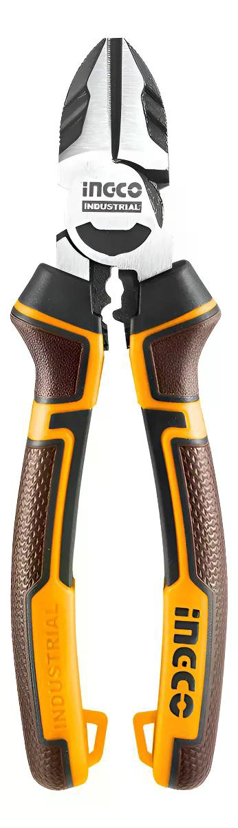 ALICATE CORTE DIAGONAL INGCO 7 180MM ACCION COMPUESTA HD NARANJA/NEGRO/MARRON - 1