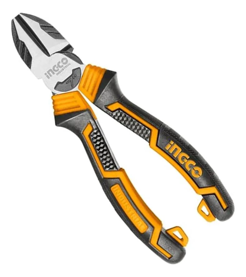 ALICATE CORTE DIAGONAL INGCO 7 180MM ACCION COMPUESTA HD NARANJA/NEGRO/MARRON - 4