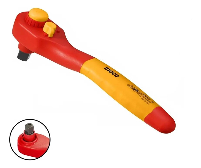LLAVE CHICHARRA INDUSTRIAL AISLADA VDE 36T 1/2 INGCO AMARILLO - 5