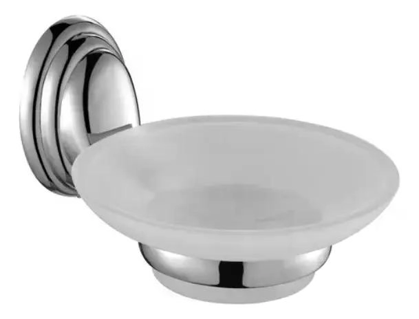 JABONERA DE VIDRIO LINEA COLOMBA TAUMM BAÑO COLOR GRIS - 1