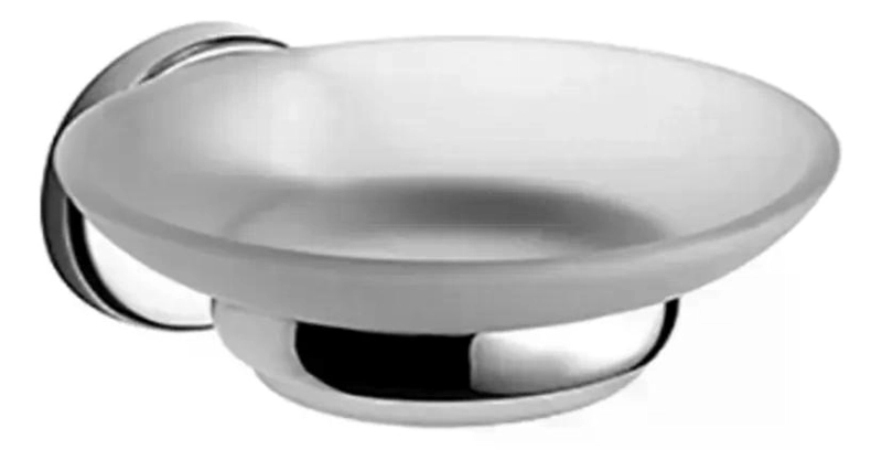JABONERA DE VIDRIO LINEA COLOMBA TAUMM BAÑO COLOR GRIS - 8
