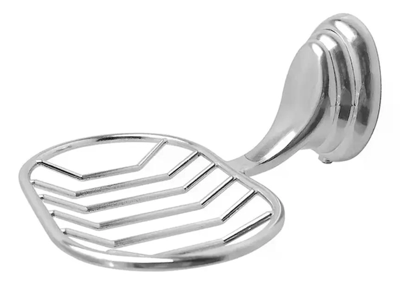 JABONERA METAL ACCESORIO BAÑO PLATEADO - 1