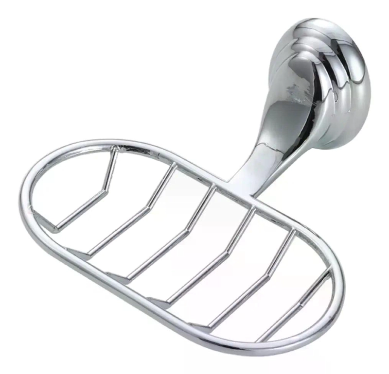 JABONERA METAL ACCESORIO BAÑO PLATEADO - 2