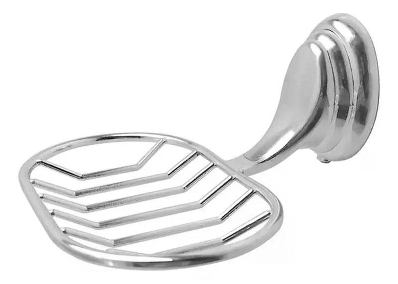 JABONERA METAL ACCESORIO BAÑO PLATEADO - 8